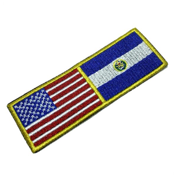 BPUSSVT001 Bandeira EUA El Salvador Bordado Termo Adesivo