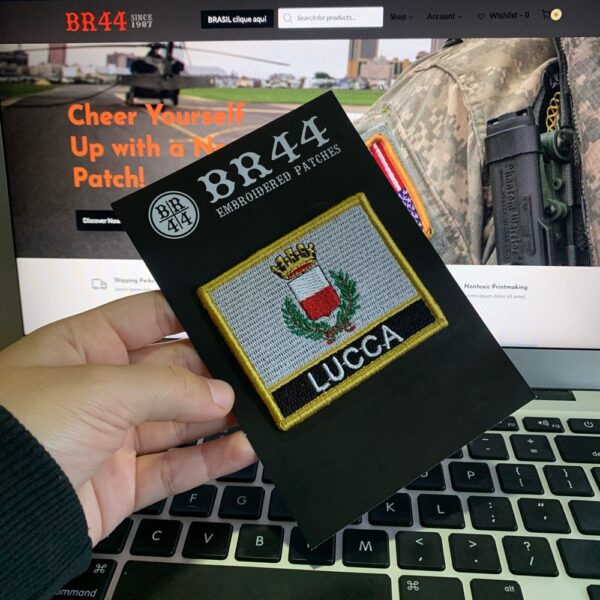 BC0238NV01 Bandeira Lucca Itália Patch Bordado Fecho Contato - Imagem 3