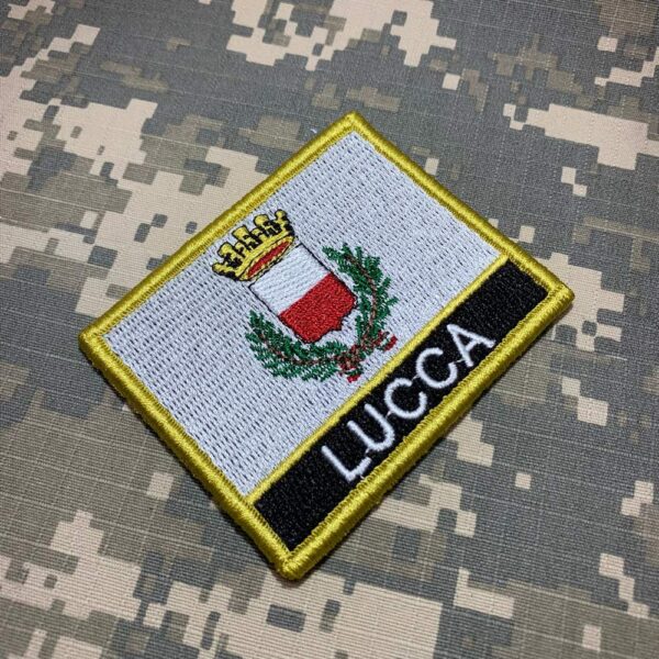 BC0238NV01 Bandeira Lucca Itália Patch Bordado Fecho Contato - Imagem 2