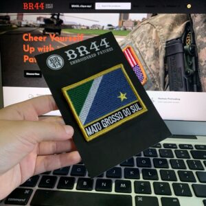 BE0011NV01 Mato Grosso do Sul Bandeira Bordado Fecho Contato