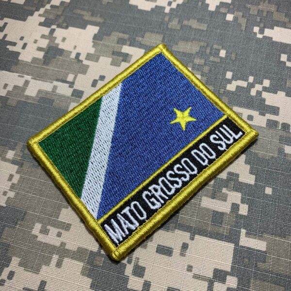BE0011NV01 Mato Grosso do Sul Bandeira Bordado Fecho Contato - Imagem 3