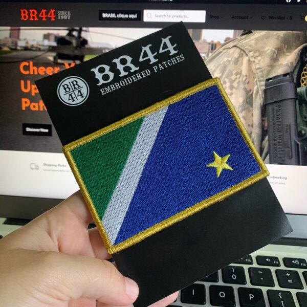 BE0011V21 Bandeira Mato Grosso do Sul Bordado Fecho Contato - Imagem 3