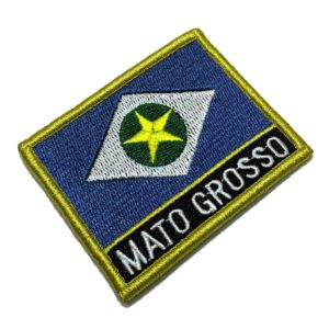 BE0193NV01 Mato Grosso Bandeira Patch Bordado Fecho Contato