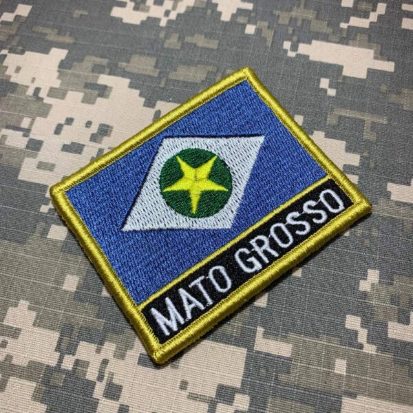 BE0193NV01 Mato Grosso Bandeira Patch Bordado Fecho Contato - Imagem 3