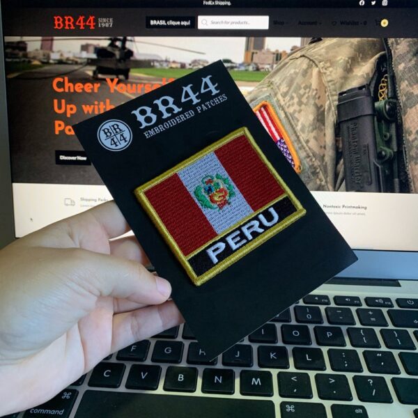 BP0028NV01 Bandeira Peru Patch Bordado Fecho Contato - Imagem 3