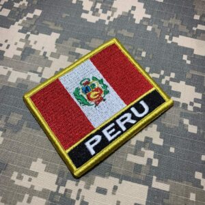 BP0028NV01 Bandeira Peru Patch Bordado Fecho Contato