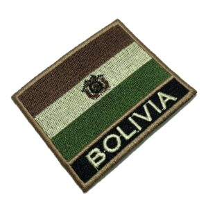 BP0029NT03 Bandeira Bolívia Patch Bordado Termo Adesivo