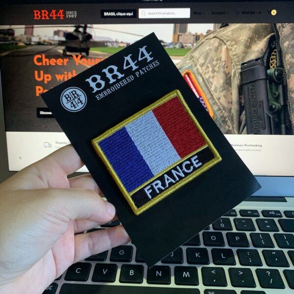 BP0031NV01 Bandeira França Patch Bordado Fecho Contato - Imagem 3