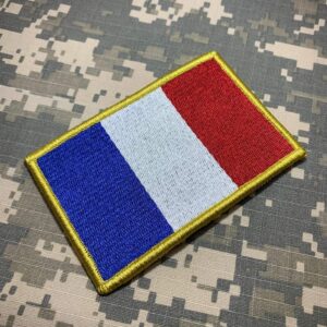 BP0031V21 Bandeira França Patch Bordado Fecho Contato