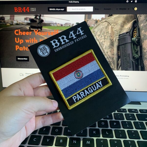 BP0047NV01 Bandeira Paraguai Patch Bordado Fecho Contato - Imagem 3