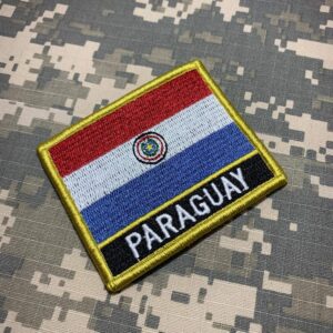 BP0047NV01 Bandeira Paraguai Patch Bordado Fecho Contato