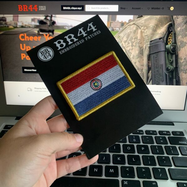 BP0047V01 Bandeira Paraguai Patch Bordado Fecho Contato - Imagem 3