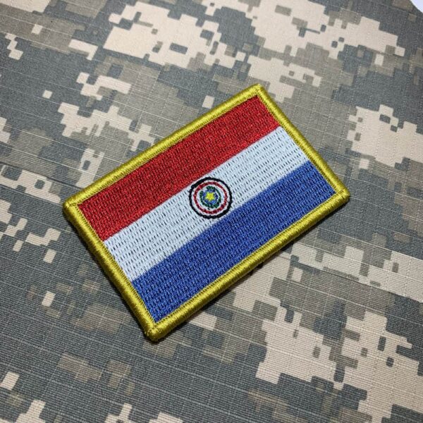 BP0047V01 Bandeira Paraguai Patch Bordado Fecho Contato - Imagem 2