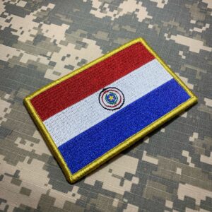 BP0047V21 Bandeira Paraguai Patch Bordado Fecho Contato