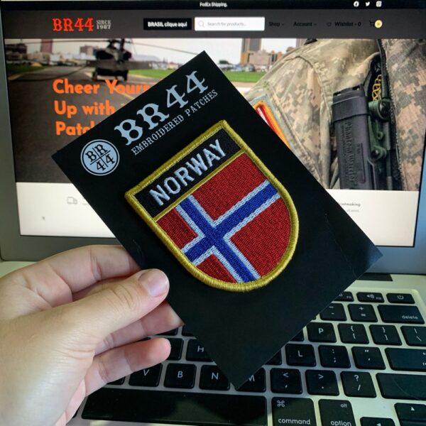 BP0054EV01 Bandeira Noruega Patch Bordado Fecho Contato - Imagem 3