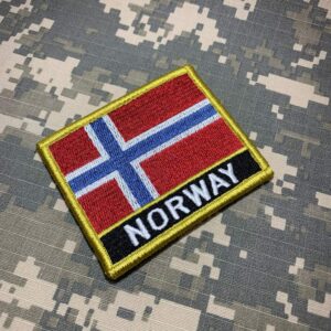 BP0054NV01 Bandeira Noruega Patch Bordado Fecho Contato