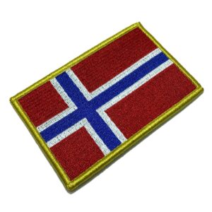 BP0054V21 Bandeira Noruega Patch Bordado Fecho Contato