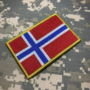 BP0054V21 Bandeira Noruega Patch Bordado Fecho Contato