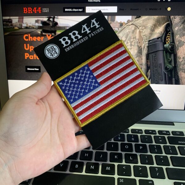BP0055V21 Bandeira EUA Patch Bordado Fecho Contato - Imagem 3