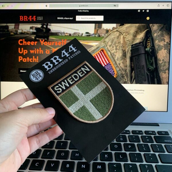 BP0087ET03 Bandeira Suécia Patch Bordado Termo Adesivo - Imagem 3