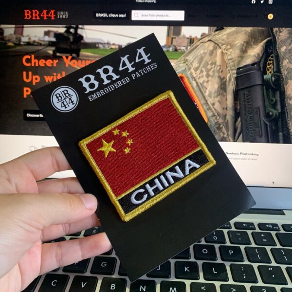 BP0195NV01 Bandeira China Patch Bordado Fecho Contato - Imagem 3