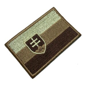 BP0197T04 Bandeira Eslováquia Patch Bordado Termo Adesivo