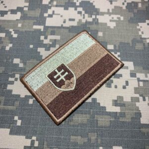 BP0197T04 Bandeira Eslováquia Patch Bordado Termo Adesivo