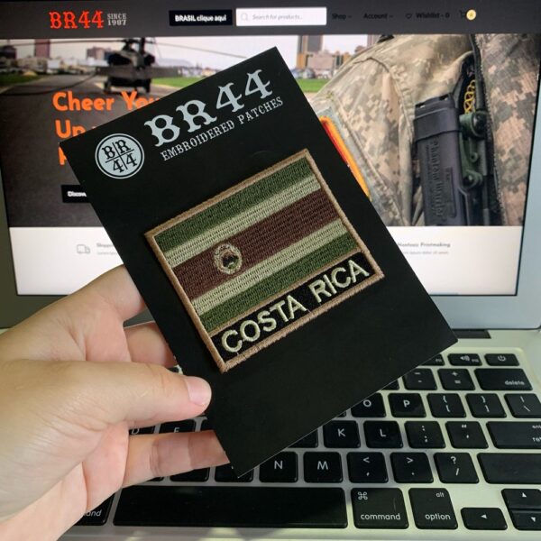 BP0201NT03 Bandeira Costa Rica Patch Bordado Termo Adesivo - Imagem 3
