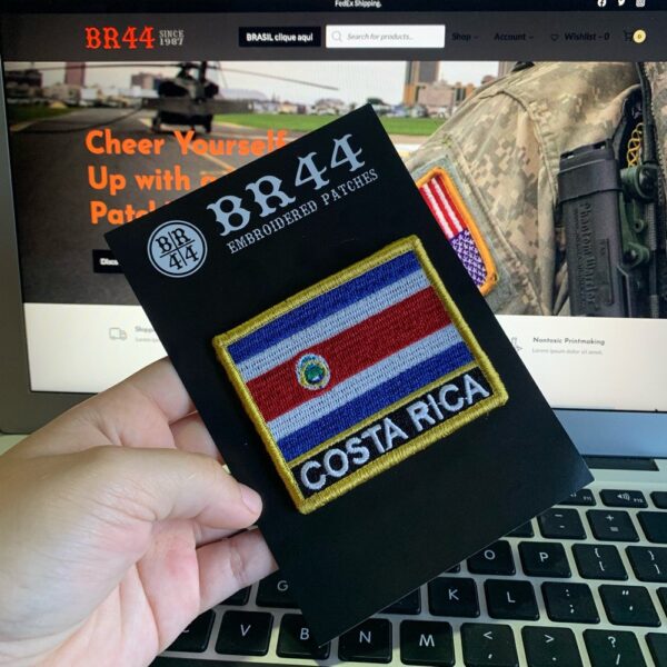 BP0201NV01 Bandeira Costa Rica Patch Bordado Fecho Contato - Imagem 3