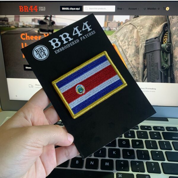BP0201V01 Bandeira Costa Rica Patch Bordado Fecho Contato - Imagem 3