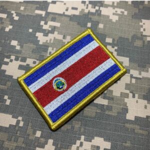 BP0201V01 Bandeira Costa Rica Patch Bordado Fecho Contato