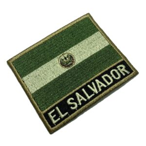 BP0203NT03 Bandeira El Salvador Patch Bordado Termo Adesivo