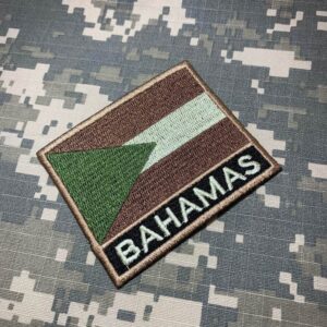 BP0208NT03 Bandeira Bahamas Patch Bordado Termo Adesivo