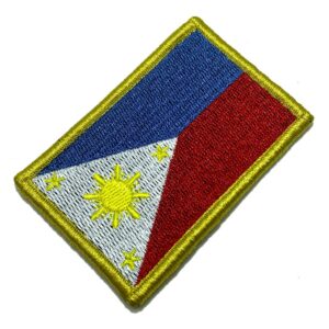 BP0218V01 Bandeira Filipinas Patch Bordado Fecho Contato