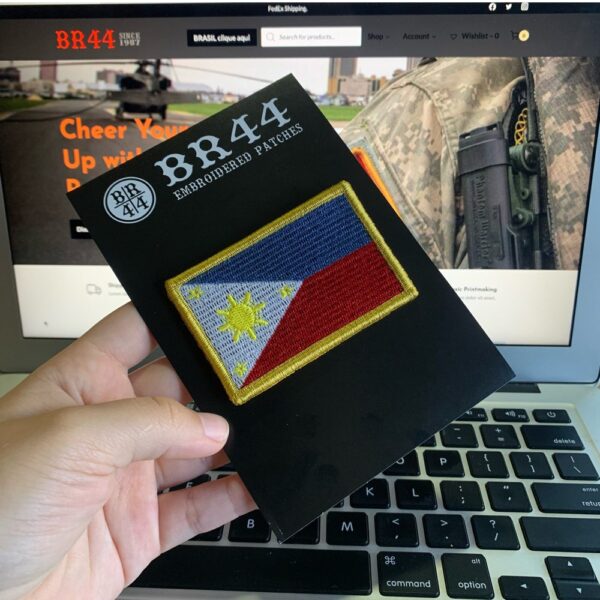 BP0218V01 Bandeira Filipinas Patch Bordado Fecho Contato - Imagem 3