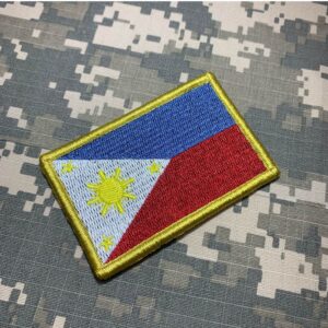 BP0218V01 Bandeira Filipinas Patch Bordado Fecho Contato