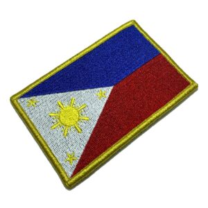 BP0218V21 Bandeira Filipinas Patch Bordado Fecho Contato
