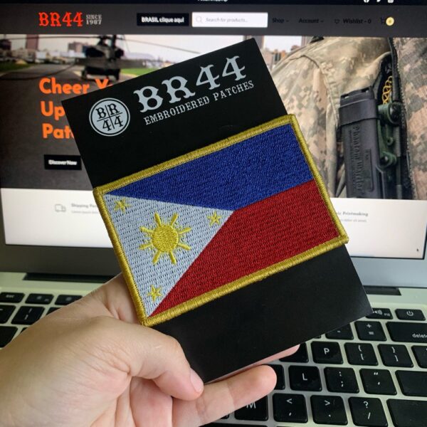 BP0218V21 Bandeira Filipinas Patch Bordado Fecho Contato - Imagem 3