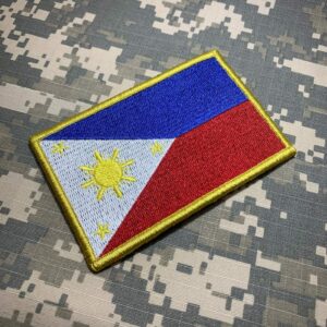 BP0218V21 Bandeira Filipinas Patch Bordado Fecho Contato