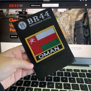 BP0219NV01 Bandeira Omã Patch Bordado Fecho Contato