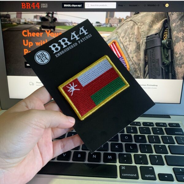 BP0219V01 Bandeira Omã Patch Bordado Fecho Contato - Imagem 3