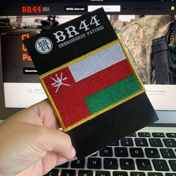 BP0219V21 Bandeira Omã Patch Bordado Fecho Contato - Imagem 3