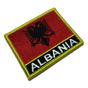 BP0221NV01 Bandeira Albânia Patch Bordado Fecho Contato