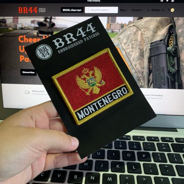 BP0243NV01 Bandeira Montenegro Patch Bordado Fecho Contato - Imagem 2