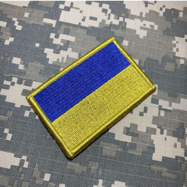 BP0408V01 Bandeira Ucrânia Patch Bordado Fecho Contato - Imagem 2