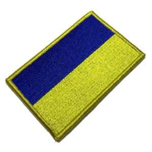 BP0408V21 Bandeira Ucrânia Patch Bordado Fecho Contato