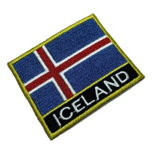BP0409NT01 Bandeira Islândia Patch Bordado Termo Adesivo