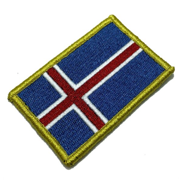 BP0409V01 Bandeira Islândia Patch Bordado Fecho Contato