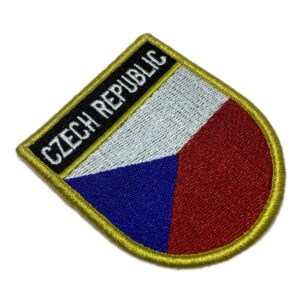 BPCZEV001 Bandeira República Tcheca Bordado Fecho Contato