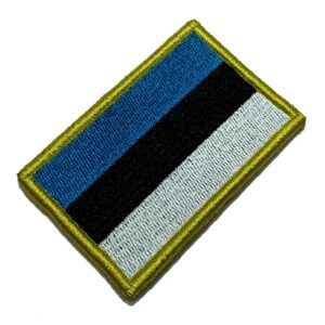 BPEEV001 Bandeira Estônia Patch Bordado Fecho Contato